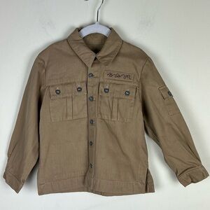 APC x Jessica Ogden | Boy’s Button Up Tan Khaki Shirt Top Jacket Shacket | 5